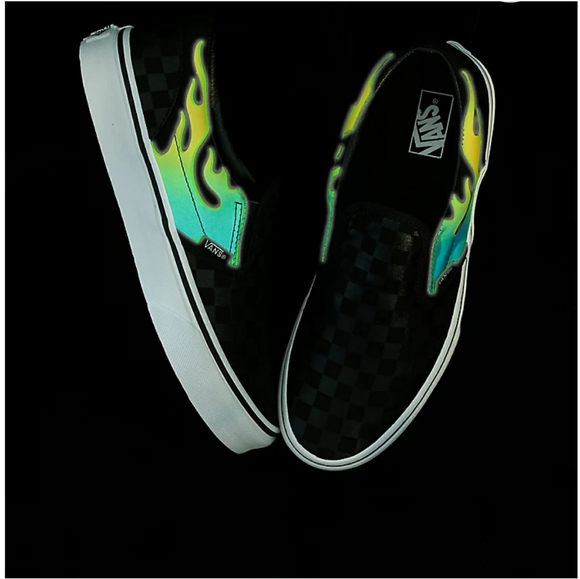Vans Slip-On Checkerboard Flame Glow in the Dark - Picture 2 of 4